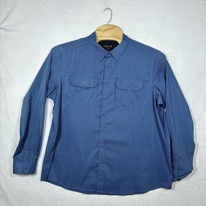 SwissTech Men’s 2XL Blue Long Sleeve Button Up Shirt Stretch Outdoor